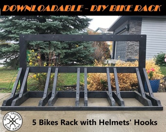 DIY Five Bike Rack Plans/Wooden Bike Stand Tutorial/Handmade Bike Holder Project/Do It Yourself Bicycle Parking-PDF File Instant Download