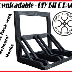 DIY Triple Wooden Bike Rack Plans - Handmade Stand Tutorial - Bicycle Holder Project - Instant Download PDF Digital File