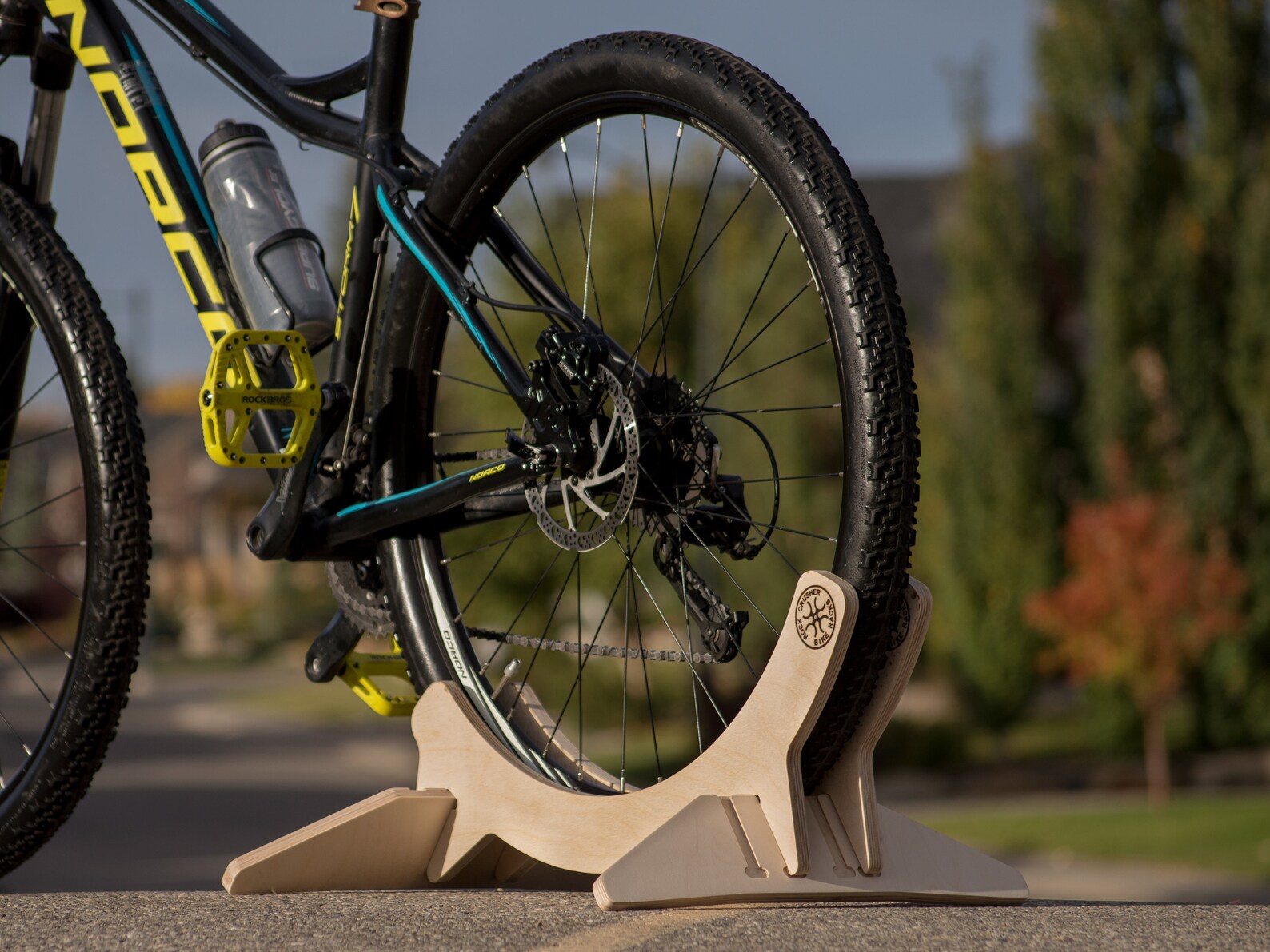 Curved Bike Rack / Wooden Bike Storage/ Modern Bike Stand / Handmade ...