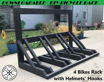 DIY Four Bike Rack Plans/Wooden Bike Stand Tutorial/Handmade Bike Holder Project/Do It Yourself Bicycle Parking-PDF File Instant Download