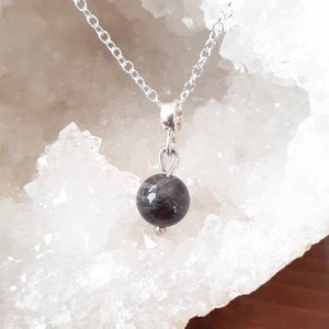 Unique Amethyst Pendant Solid Silver Chain Necklace Amethyst Bead Soothing Charm Natural Stone Women&#39;s Gift Birthday