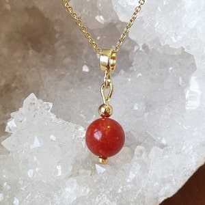 Unique Red Coral Pendant Necklace 925 Solid Silver Chain Gold Plated Natural Pearl Charm Women Gift Birthday Gift
