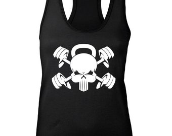 Skull Bling Tank Top kettlecrossfit gym katlebell Fitness sports Workout Shirt