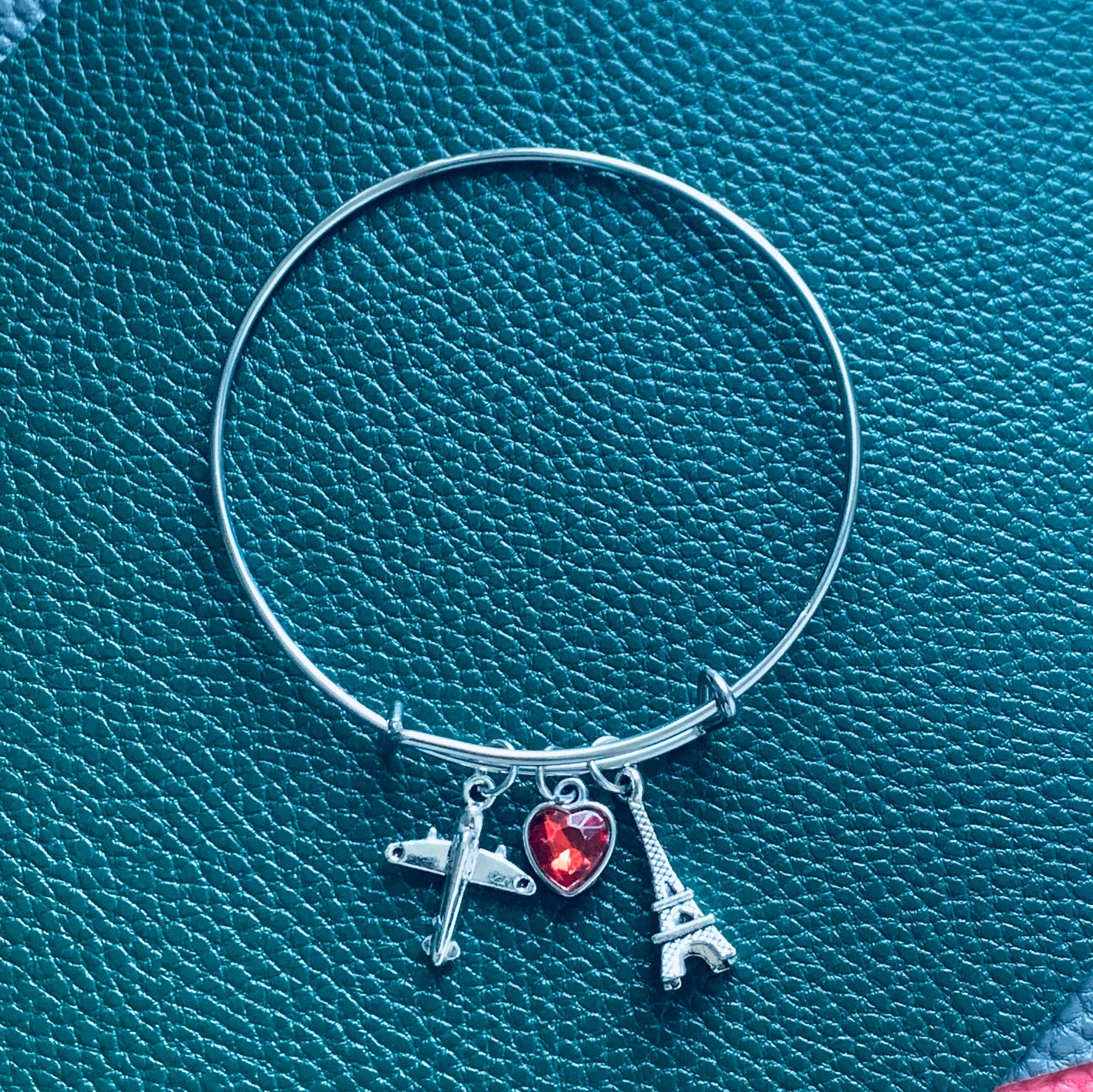 Silver Bangle Charm Bracelets Fruit Charms Paris Travels Etsy UK