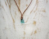 Dainty Sea Glass Pendant, Beach Glass Necklace, Handmade Jewelry, Gift for Her, Minimal Necklace, Boho Necklace, Waxed Cotton Cord