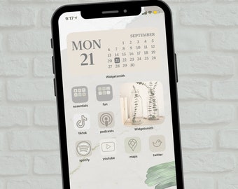 Minimalistisch Boho iOS17 MEER DAN 30 app-pictogrammen, esthetische WIDGETS