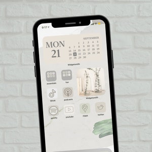Boho minimalista iOS17 OLTRE 30+ icone di app, WIDGET estetici