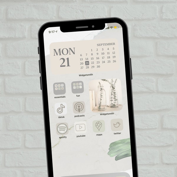 Minimalist Bohemian iOS17 OVER 30+ App Icons, WIDGETS Aesthetic