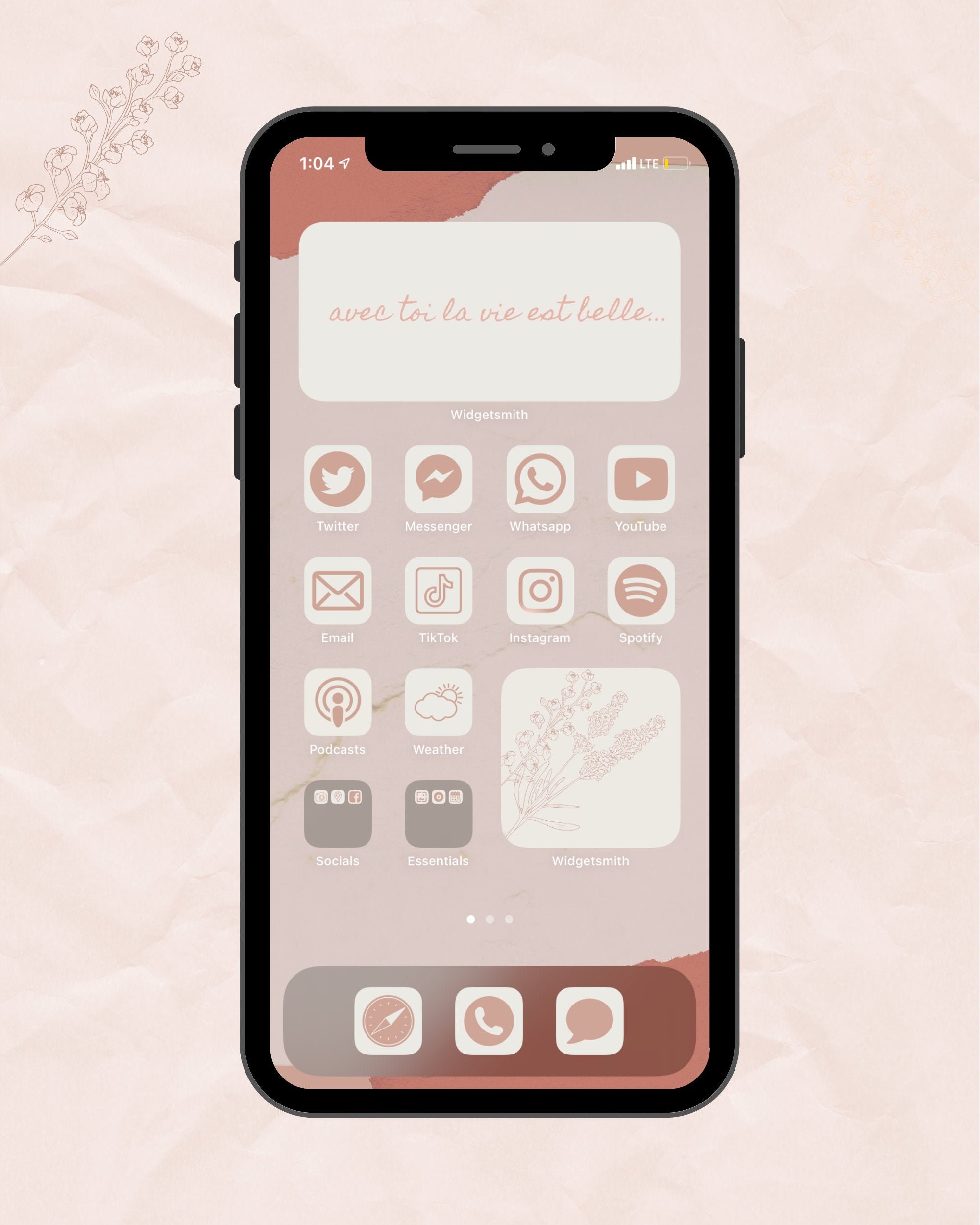 Minimalist Pink Ios14 Over App Icons Widgets Aesthetic Etsy