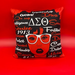 Delta Sigma Theta Decorative Pillow Covers Red face delta