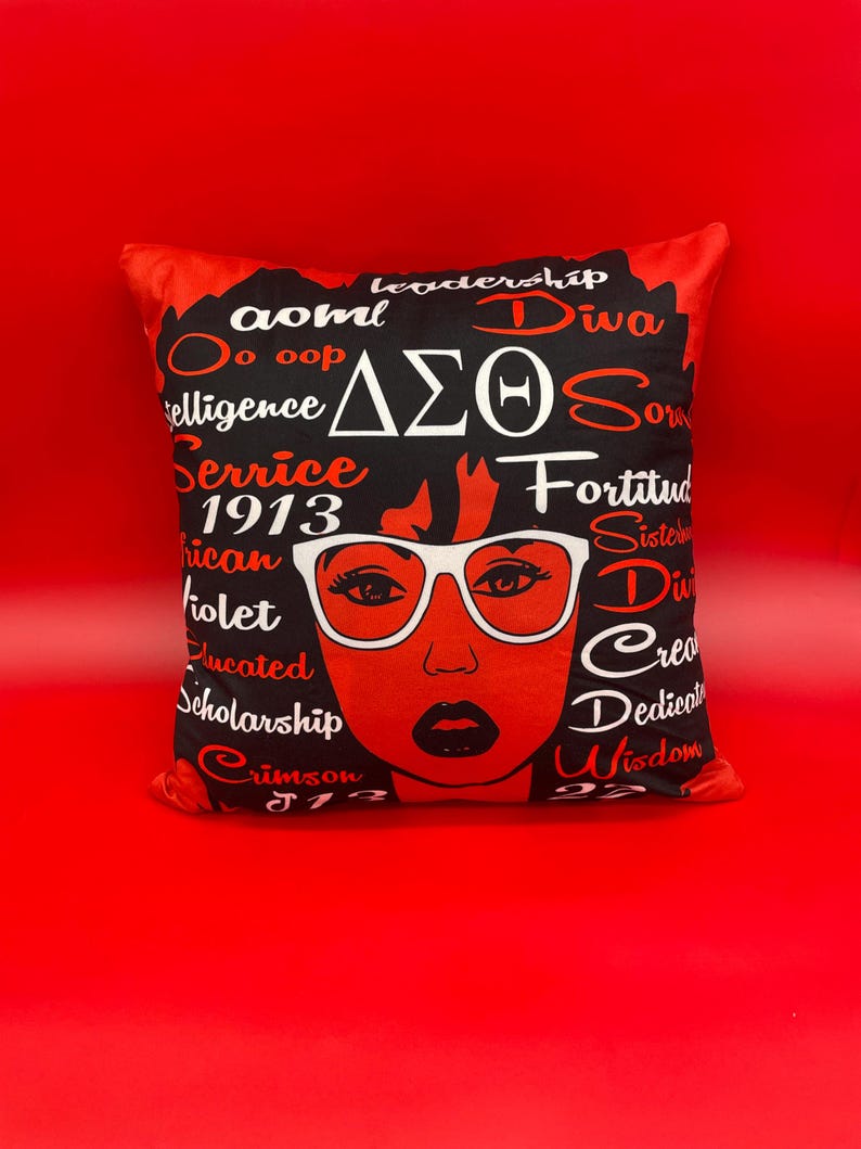Delta Sigma Theta Decorative Pillow Covers Red face delta