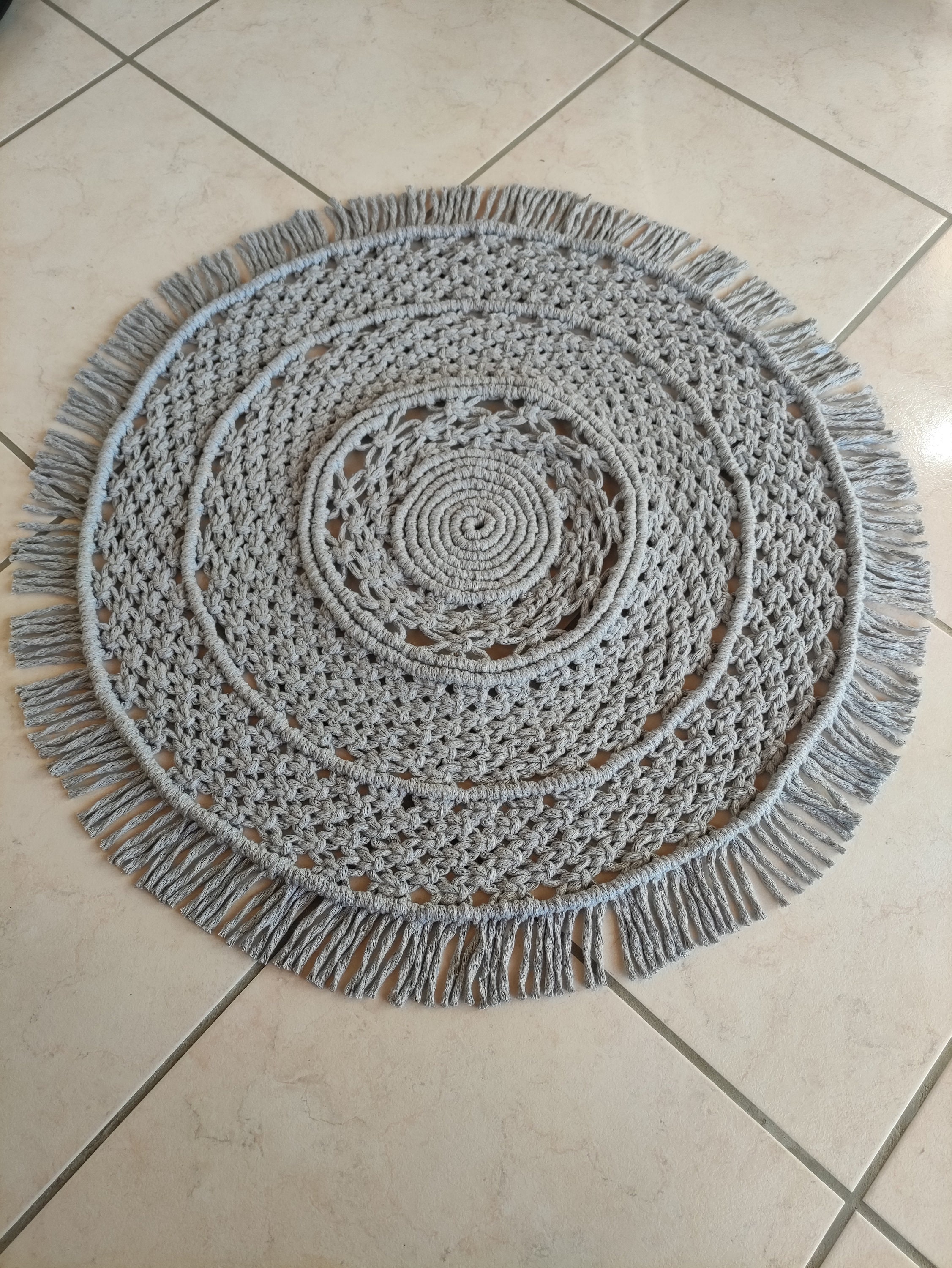 Tapis Rond Macramé