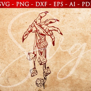 Game Master Hand, Dungeon Master PNG, Game Master Würfel, Würfel Clip Art, RPG png, RPG-Spiele, handgezeichnetes RPG, Instant download