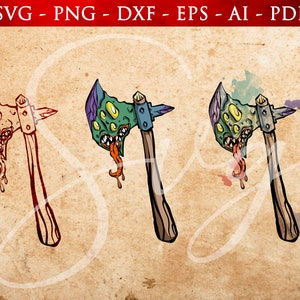 Mimic axe svg, DnD battle axe clipart, D20, Mimic Clip Art, monster clipart, juegos de rol, Juego de rol, Pathfinder Tabletop