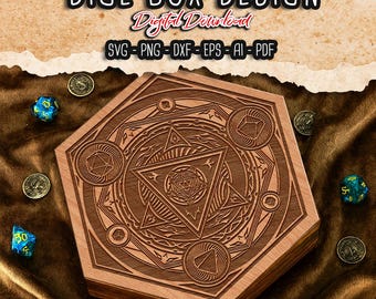 Arcane Sigil Dice Box SVG: Laser Cut RPG Storage File (Digital Download