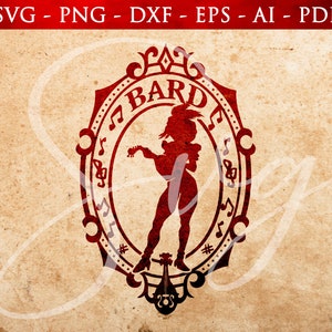 Bard Girl Svg, RPG Svg, D20, Rpg Games, Png, Dxf, Eps, Ai, Pdf Files ...