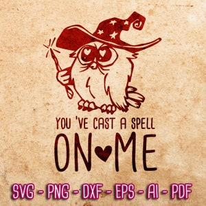 Du hast mich in den Bann gezogen SVG, TTRPG Valentinstag svg, Liebhaber Nerdy Geschenk, Rollenspiele, lustige Eulen-Zauberer, Rollenspiel svg