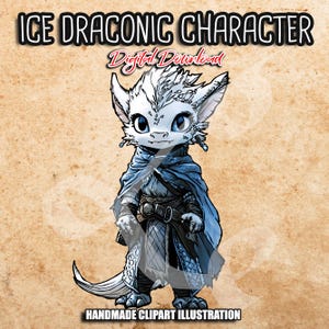 Rogue Ice personaggio draconico PNG, clipart fantasy, giochi di ruolo, TTRPG, ritratti di PNG, clipart di gioco di ruolo sfondo trasparente