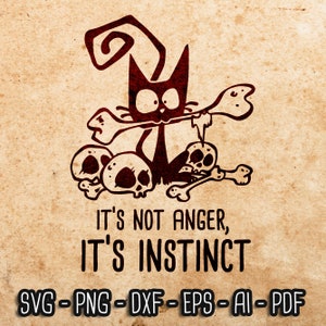 Não é raiva, é instinto SVG, Dungeon Master svg, DnD Cat Mom, RPG svg, D20, jogos de rpg, Role Playing Game svg, Cricut e Silhouette