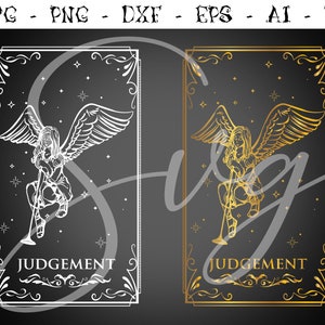 Tarot svg, JUICIO SVG, Adivino svg, místico svg, Major Arcana Deck svg, Astrología svg, Cricut gótico, Cortar archivos