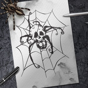 Spider SVG Creepy Spider Skull Goth Svg Halloween Party - Etsy