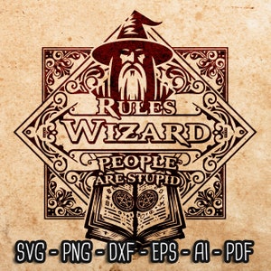 Wizard Rules SVG: RPG Gamer Emblem (Digital Download)