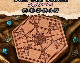 Eldertree Cross Dice Box SVG: Laser Cut RPG Storage File (Digital Download)