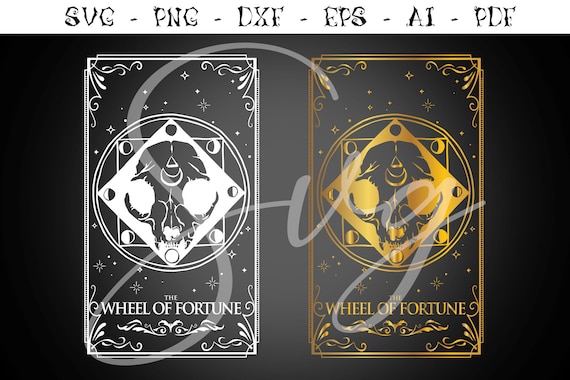 Wheel of Fortune Tarot SVG: Gothic Astrology Cut Files (digital