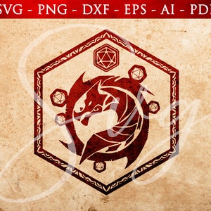 RPG Würfel Box Design svg, Drachen Symbol svg, Rpg Klassen, Rpg Spiel, Würfel Set svg, Gaming Würfel Box Design svg, Cricut Cut Dateien