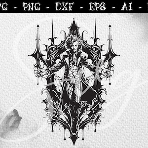 Gothic Joker SVG, straszna postać, ciemny SVG, mistyczny SVG, czarownica SVG, czarownictwo SVG, Halloween SVG, Gothic Cricut, pliki do cięcia