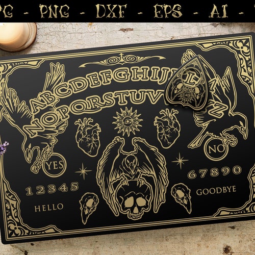 Grindstore Ornamento Planchette Ouija | Decorazione Gotica In Metallo 10x12 Cm Per Scrivania E Scaffali