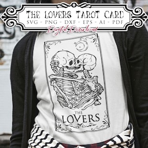 The lovers tarot card SVG, Skeleton Love V4, Tarot card svg, the lovers svg, mystic svg, valentine svg, Astrology, Gothic Cricut, Cut Files