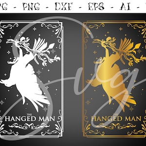 Tarot svg, El HOMBRE COLGADO SVG, Adivino svg, místico svg, Major Arcana Deck svg, Astrología svg, Cricut gótico, Cortar archivos