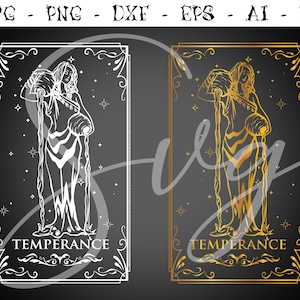 Tarot svg, TEMPERANCE SVG, Adivino svg, místico svg, Major Arcana Deck svg, Astrología svg, Cricut gótico, Cortar archivos
