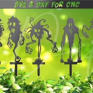 Shadow Creature Stakes SVG: Halloween Garden Decor, Monster CNC (Digital Files)