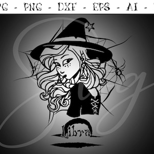Libra Witchy Zodiac sign svg, Astrology Signs svg, Zodiac Symbols svg, Constellation Signs, Horóscopo, mystic svg, Gothic Cricut