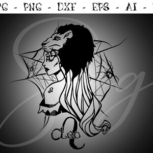 Leo Witchy Signo zodiacal svg, Signos de astrología svg, Símbolos del zodiaco svg, Signos de constelación, Horóscopo, místico svg, Cricut gótico