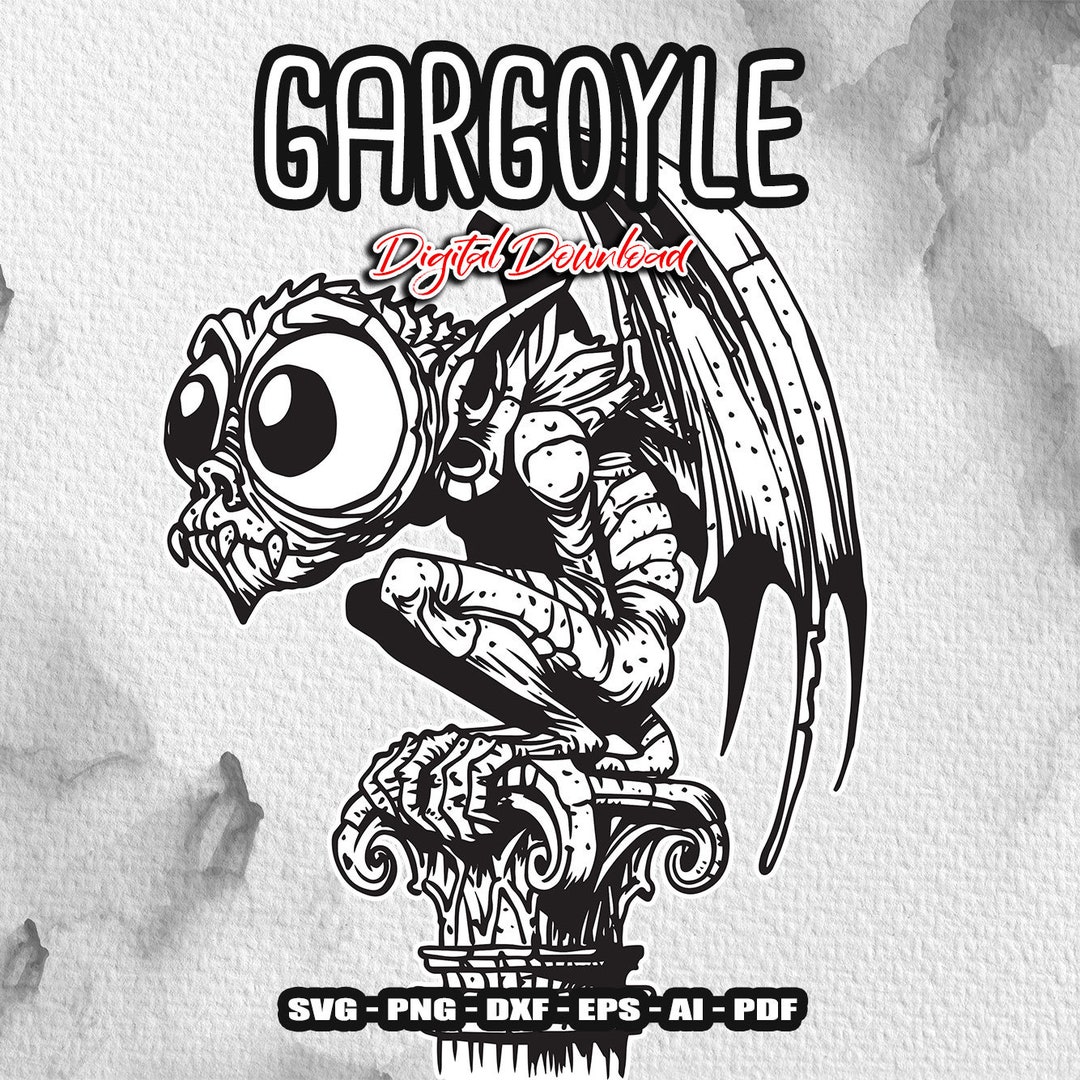 Sitting Gargoyle SVG: Gothic Clipart (digital Files) - Etsy