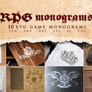 10 RPG Icon Bundle, W20, RPG Logo svg, Rollenspiele, DM svg, Pathfinder Gamer, Rollenspiel svg, Würfel-, Cricut- und Silhouette Cut-Dateien