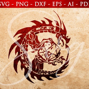 D20 svg, Drachen Würfel SVG, Kreis Symbol, Polyhedral Würfel svg, RPG Spiele, Rollenspiel svg, Dice, Cricut und Silhouette geschnitten Dateien