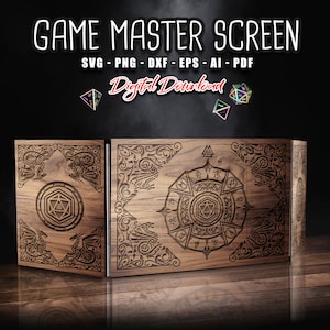 DM Screen SVG 3 panneaux design Viking, Table Top Gaming screen svg, svg de jeux rpg, cadeau Game Master, paravent, téléchargement immédiat