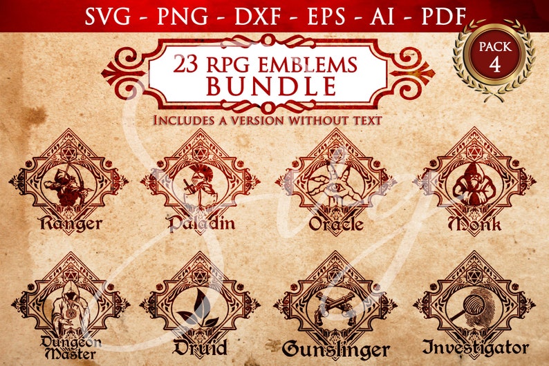 RPG Class Emblems Bundle, D20 Gamer SVG, Cricut Silhouette Files - Etsy UK