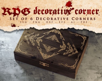 RPG Decorative Corner svg, D20, ornament svg, decor svg, frame svg, rpg games, Role Playing Game svg, Cricut and Silhouette Cut Files