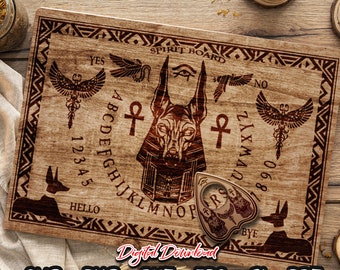 Anubis Spirit Board SVG: Egyptian Occult Game, Gothic Halloween Decor (Digital File)