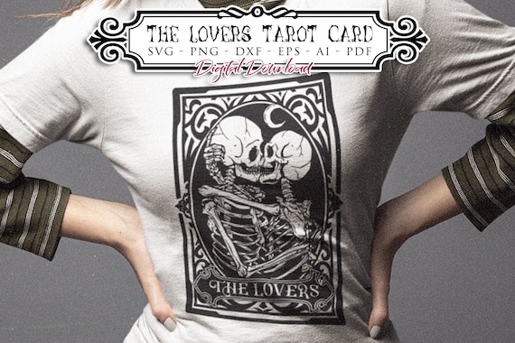 The Lovers Tarot Card SVG: Skeleton Love, Gothic Valentine (Digital Download)