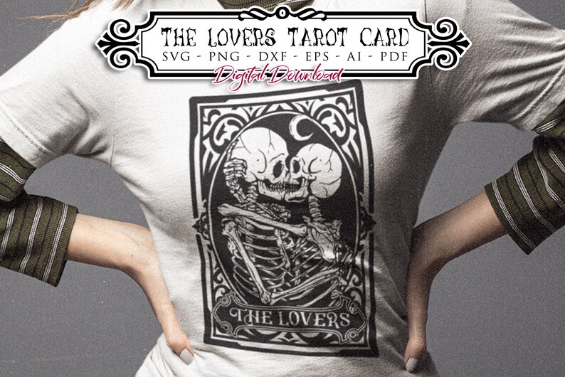 The lovers tarot card SVG, Skeleton Love, Tarot card svg
digital files
instant download
svg file for cricut