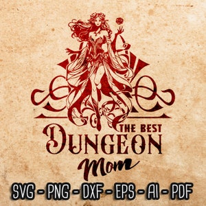 Bester Dungeon Mom SVG DM Mom Clipart, Elfenmama Muttertagsgeschenk für Mama, TTRPG svg, dm Geschenk d20 Rpg-Spiele, Rollenspiel digitale Datei