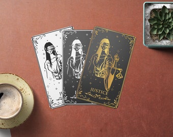 Justice Tarot Card SVG: Gothic Major Arcana Deck Cut File - Etsy