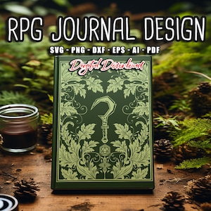 RPG Journal diseño SVG, diseño de cuaderno Herbarium, diario de jugador, TTRPG svg, juegos de rol, Pathfinder 2e, Juego de rol, Descarga digital