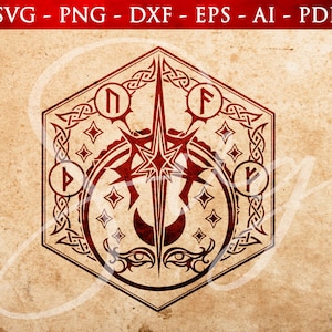 Hexagon Würfel Box Design SVG, Selune and Lathander Würfel Set Box svg, Gaming Würfel Box design svg, D&D Gaming Würfel Box, Cricut Dateien
